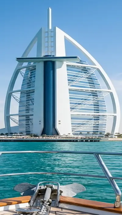 Burj Al Arab seen from a private yacht
